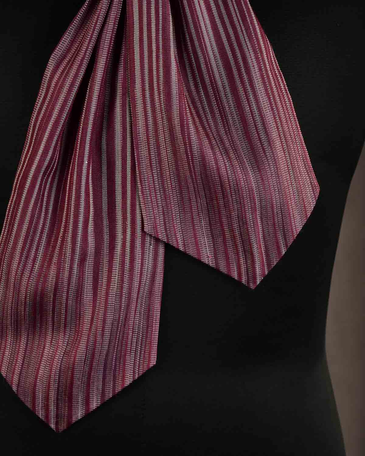 Variegated Mahogany Dual Sided Handwoven Silk Wool Ascot Tie-HolyWeaves