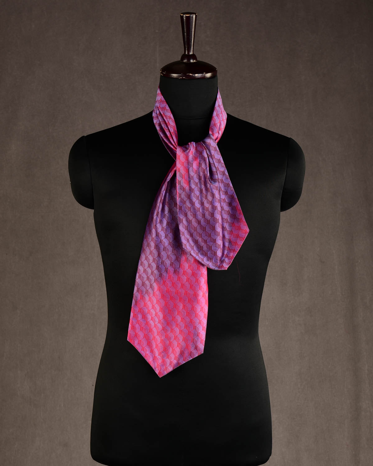 Ombre Mauve Metropolis Handwoven Silk Ascot Tie-HolyWeaves
