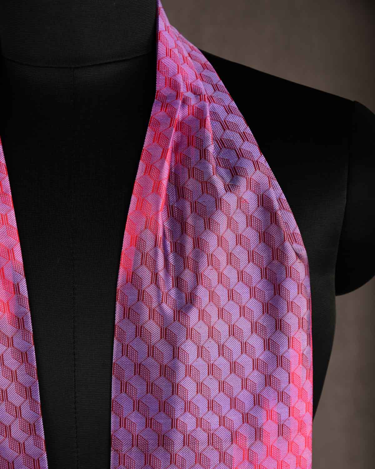 Ombre Mauve Metropolis Handwoven Silk Ascot Tie-HolyWeaves
