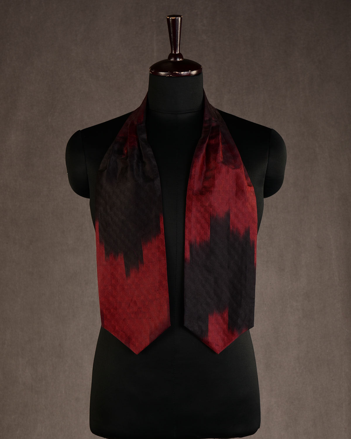 Ombre Metallic Maroon Metropolis Handwoven Silk Ascot Tie-HolyWeaves