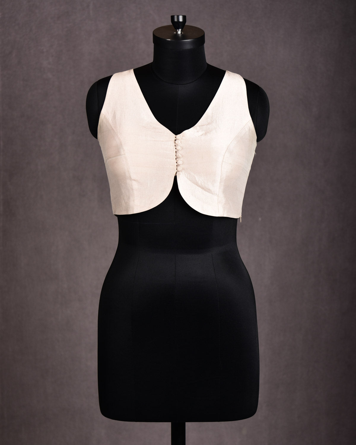 Golden Beige Banarasi Plain Tissue Blouse-HolyWeaves