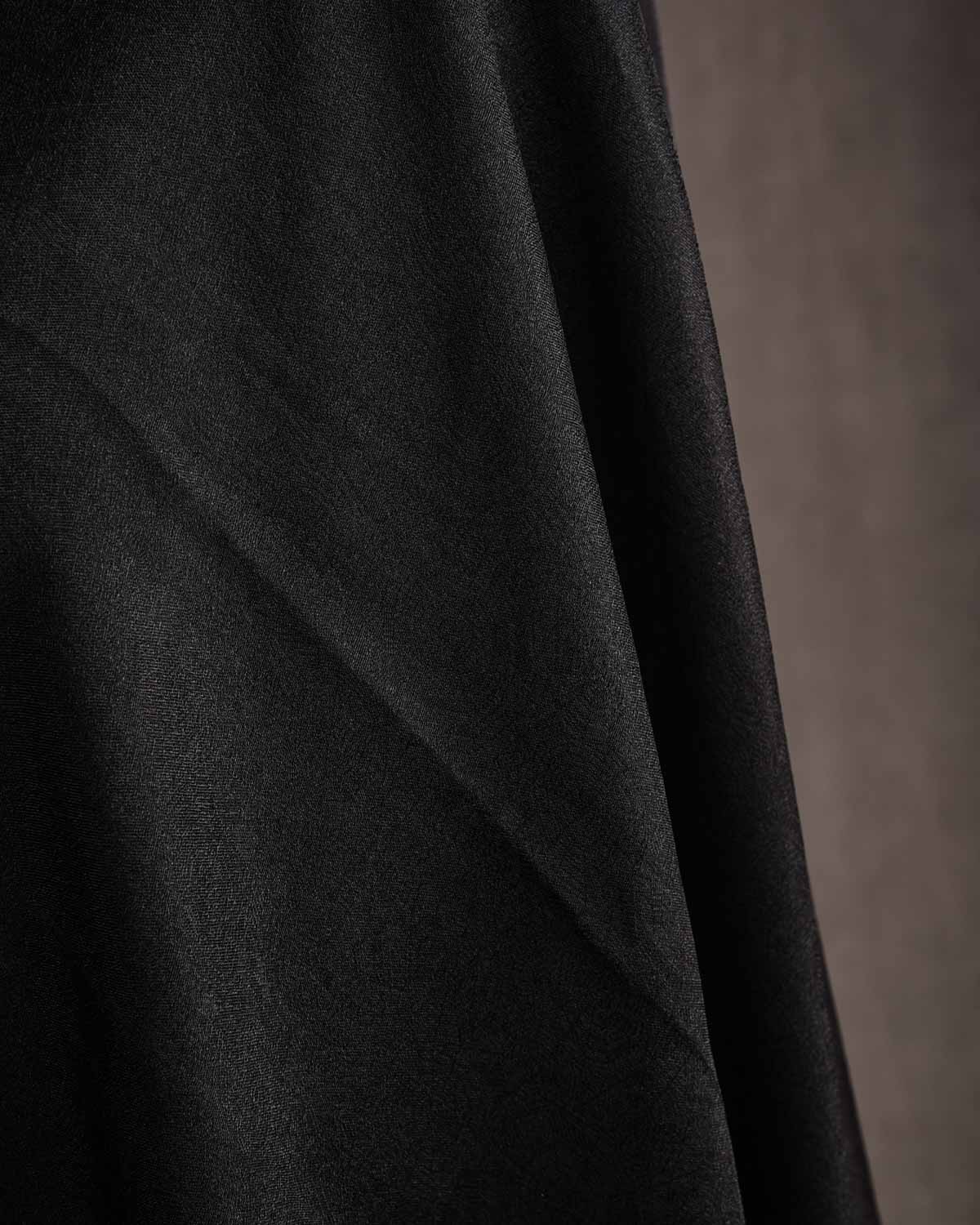 Black WATERMARK Spider Web Brocade Handwoven Kora Tissue Banarasi Dupatta-HolyWeaves
