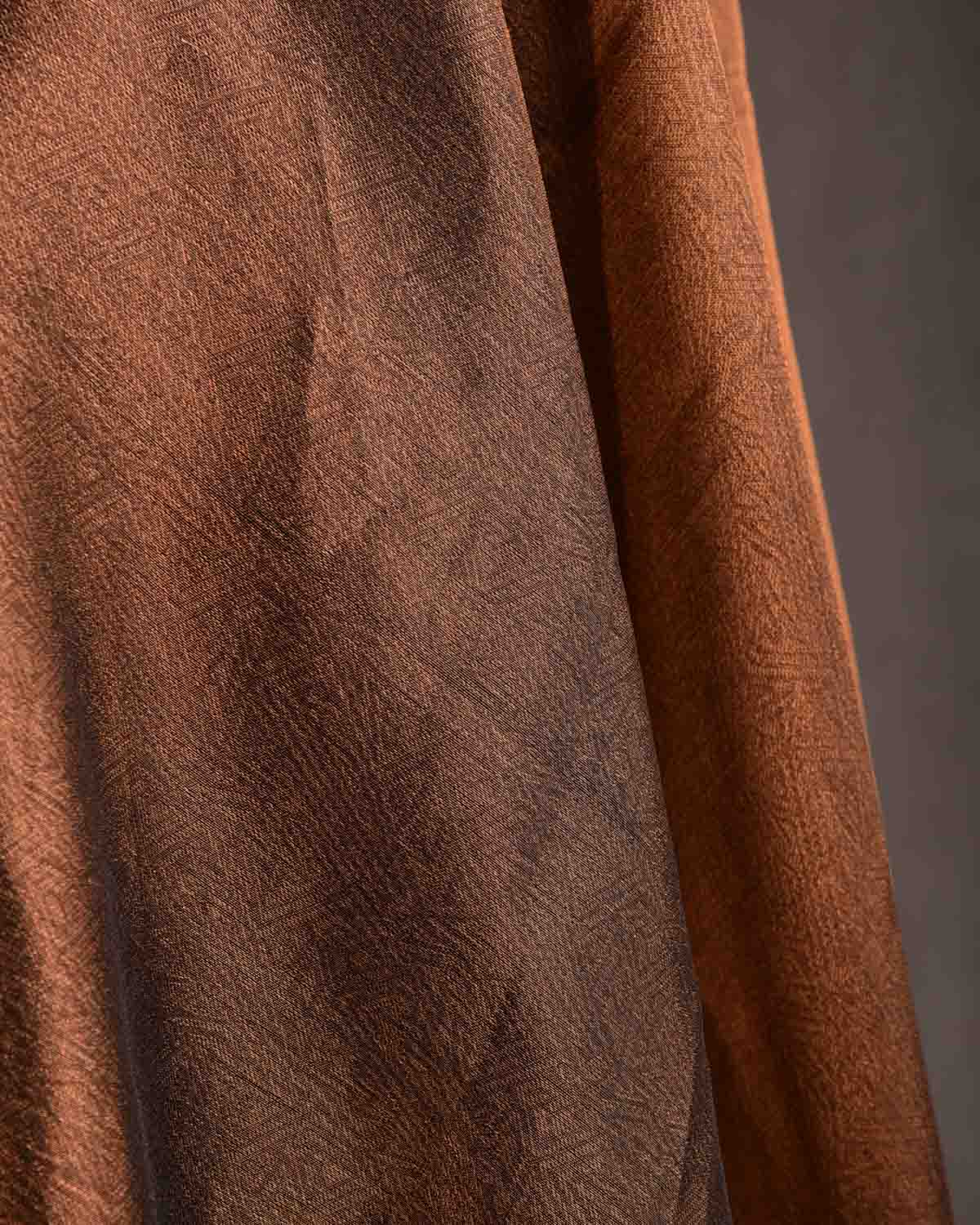 Antique Bronze WATERMARK Abstract Geometry Brocade Handwoven Kora Tissue Banarasi Dupatta-HolyWeaves