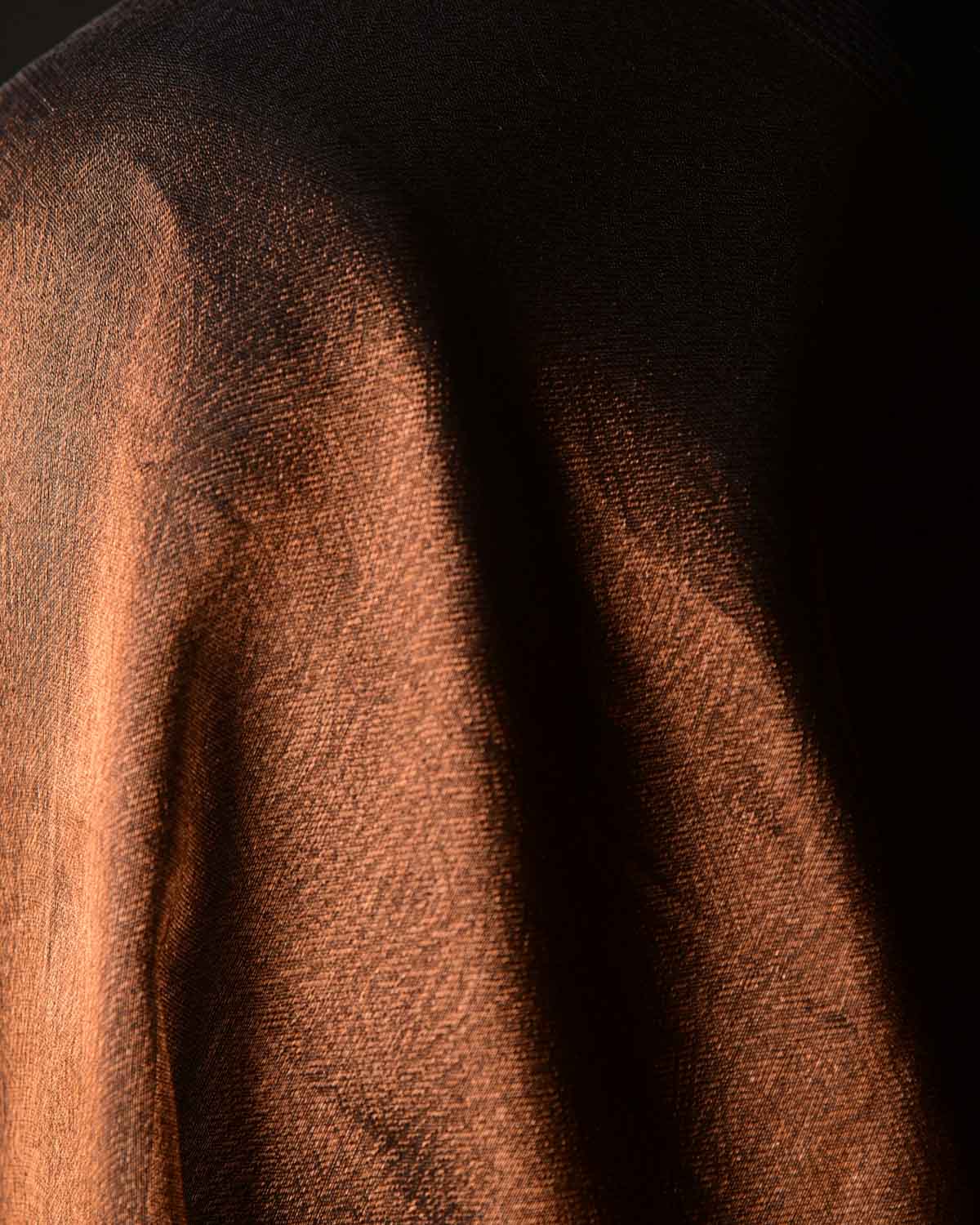 Antique Bronze WATERMARK Abstract Geometry Brocade Handwoven Kora Tissue Banarasi Dupatta-HolyWeaves