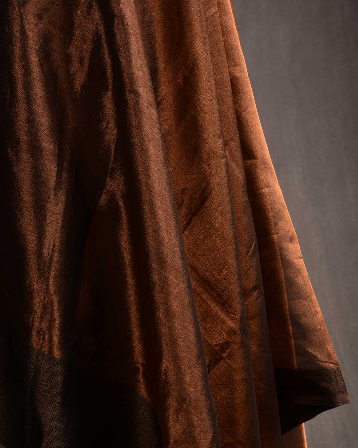 Antique Bronze WATERMARK Abstract Geometry Brocade Handwoven Kora Tissue Banarasi Dupatta-HolyWeaves