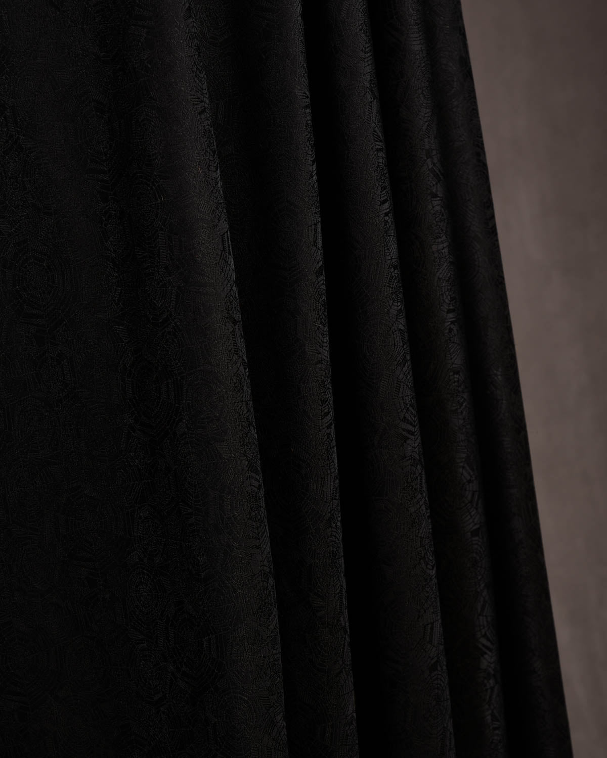 Black Spider Web Satin Tanchoi Handwoven Katan Silk Banarasi Dupatta-HolyWeaves