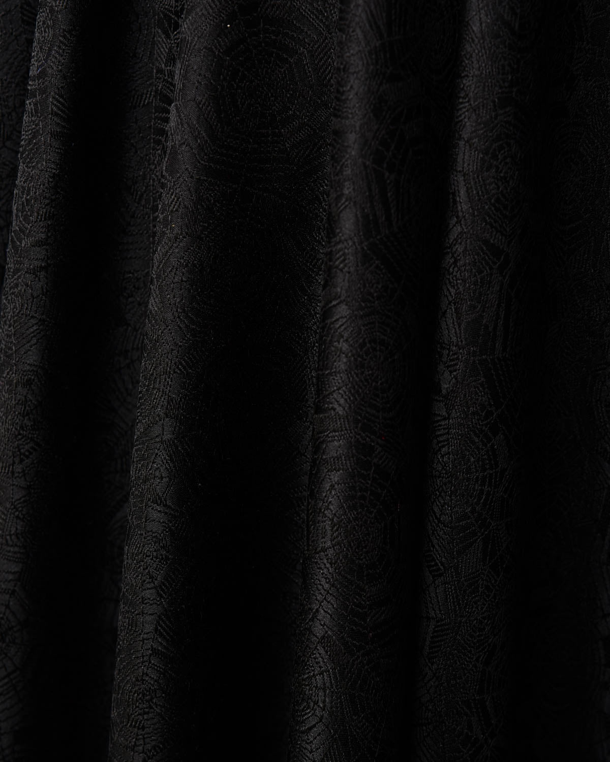 Black Spider Web Satin Tanchoi Handwoven Katan Silk Banarasi Dupatta-HolyWeaves