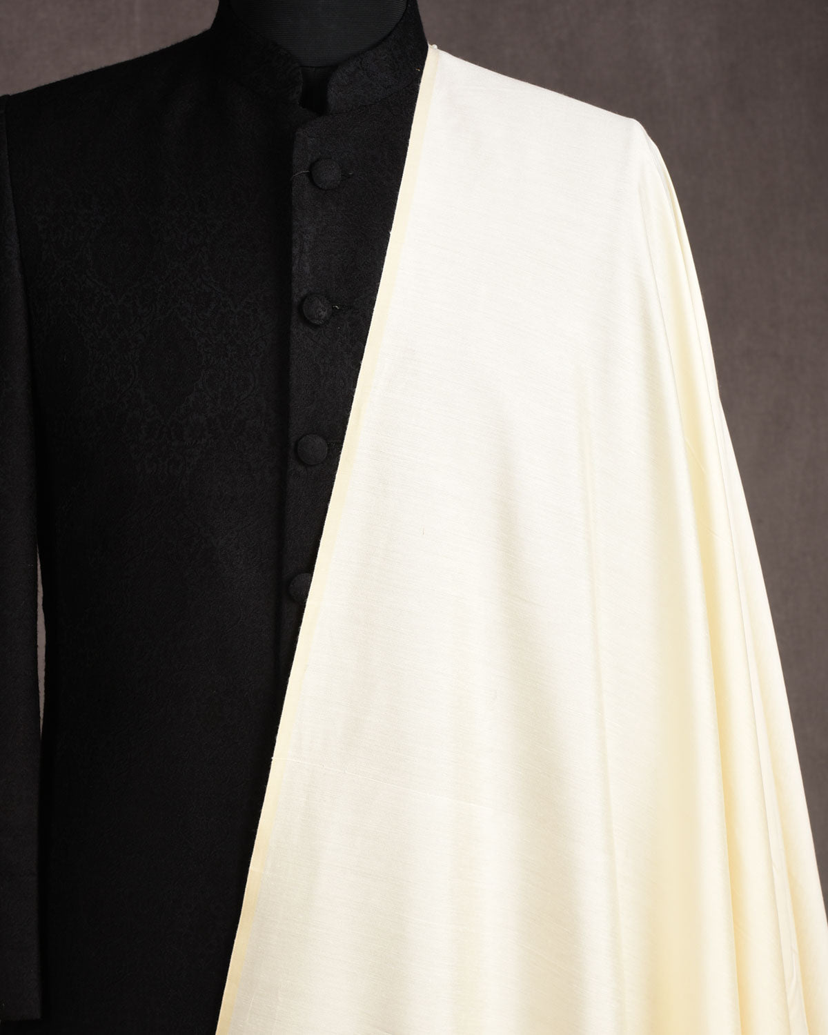 Cream Poly Cotton Silk Fabric for Pyjama, Chudidar, Furnishings etc-HolyWeaves