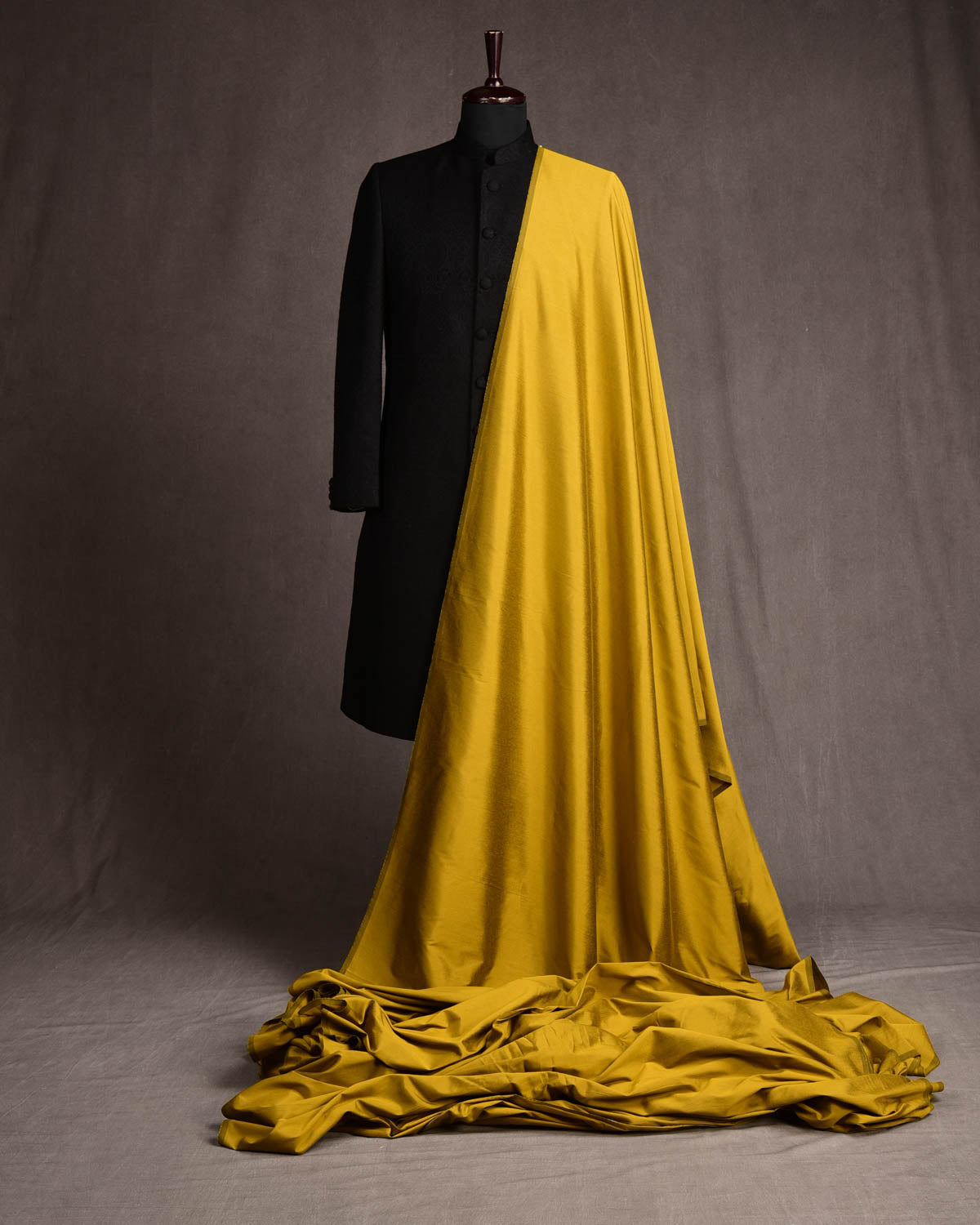 Dijon Yellow Poly Cotton Silk Fabric-HolyWeaves