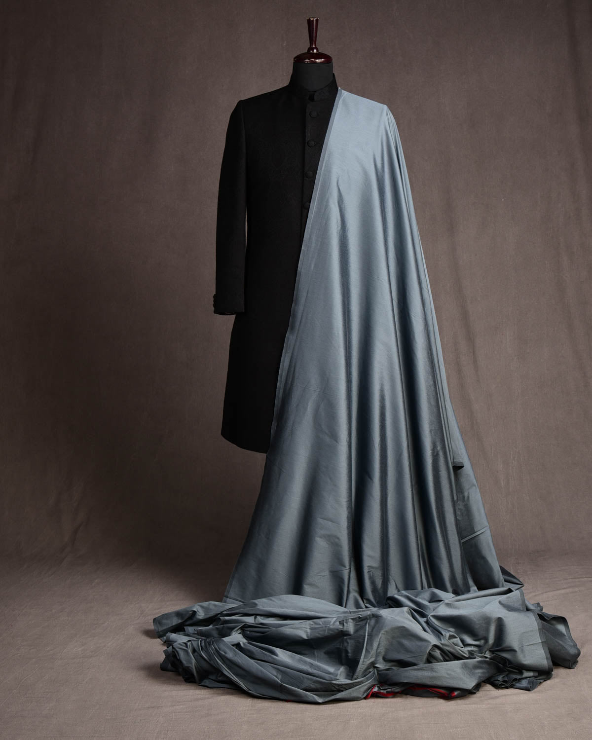 Gray Poly Cotton Silk Fabric-HolyWeaves