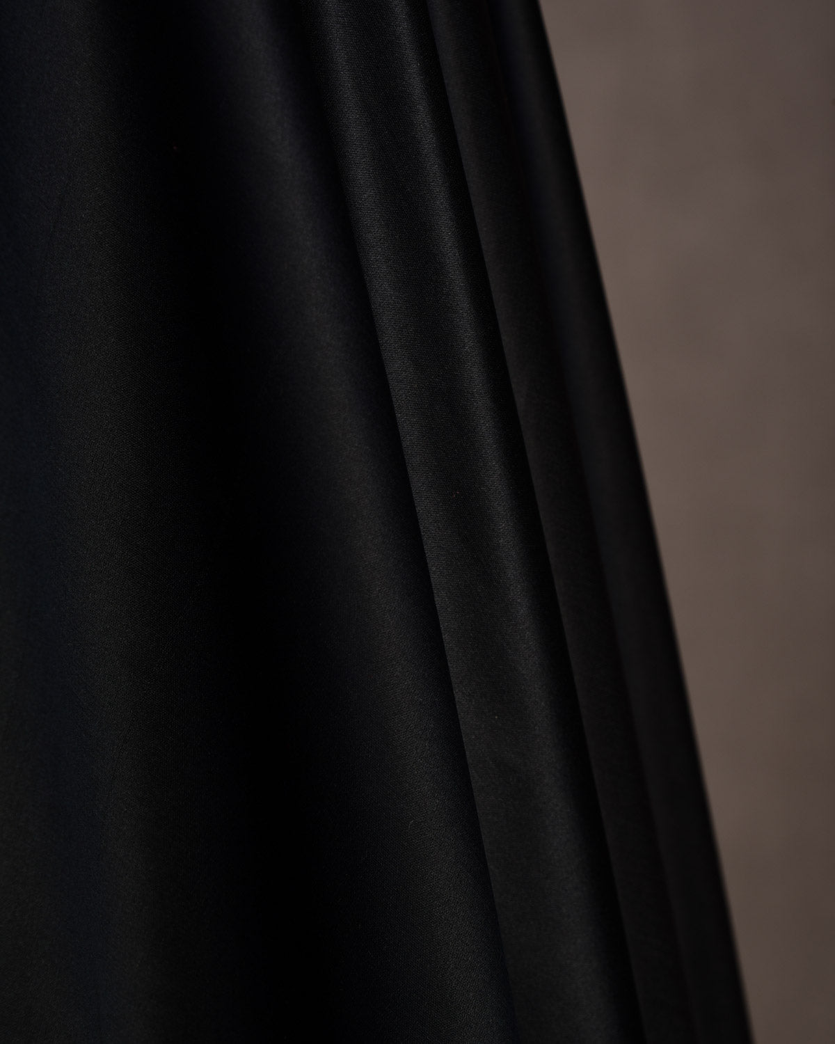 Black Solid Satin Viscose Silk Fabric-HolyWeaves