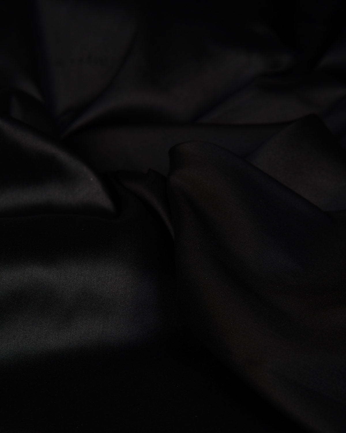 Black Solid Satin Viscose Silk Fabric-HolyWeaves