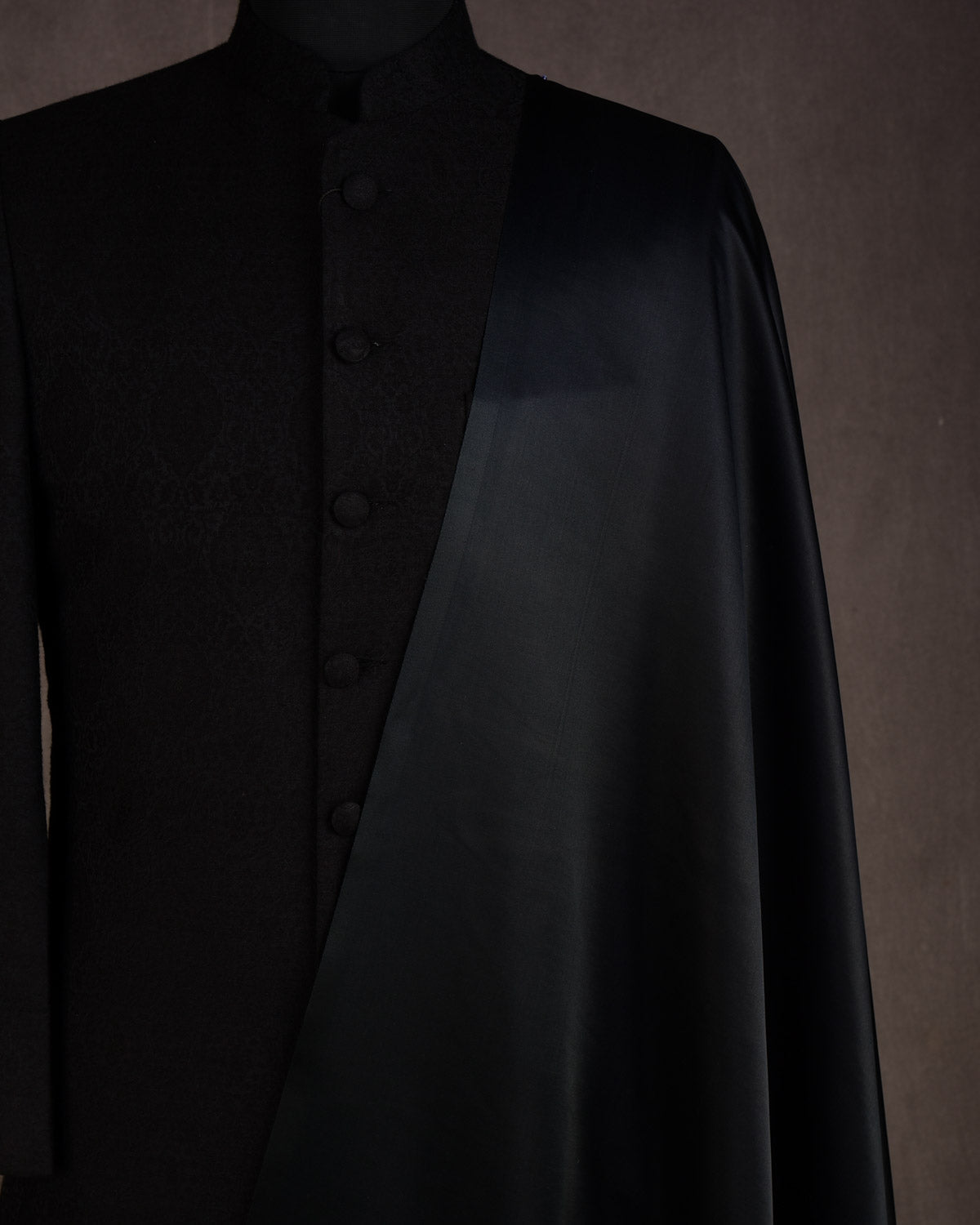 Black Solid Satin Viscose Silk Fabric-HolyWeaves