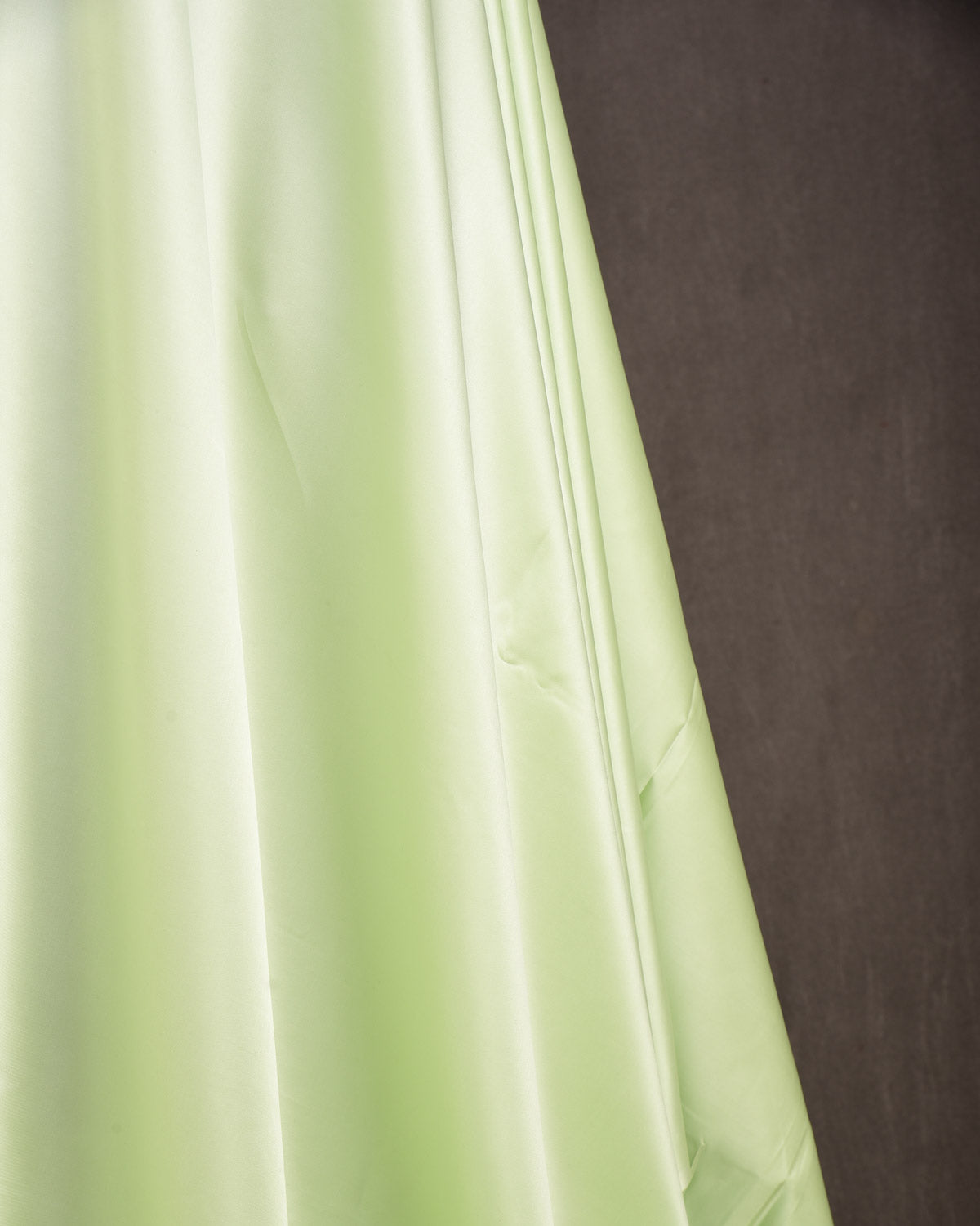 Tea Green Solid Satin Woven Viscose Silk Banarasi Fabric-HolyWeaves