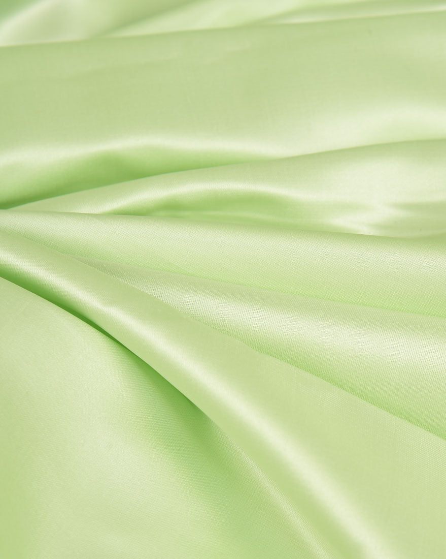 Tea Green Solid Satin Woven Viscose Silk Banarasi Fabric-HolyWeaves
