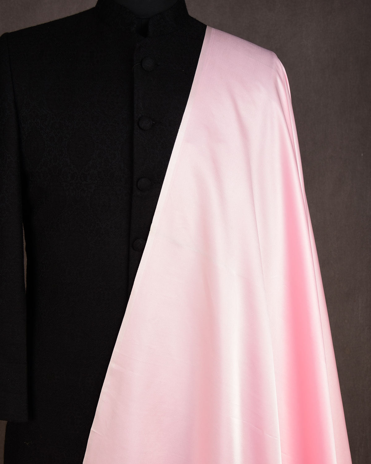 Misty Rose Pink Solid Satin Woven Viscose Silk Banarasi Fabric-HolyWeaves