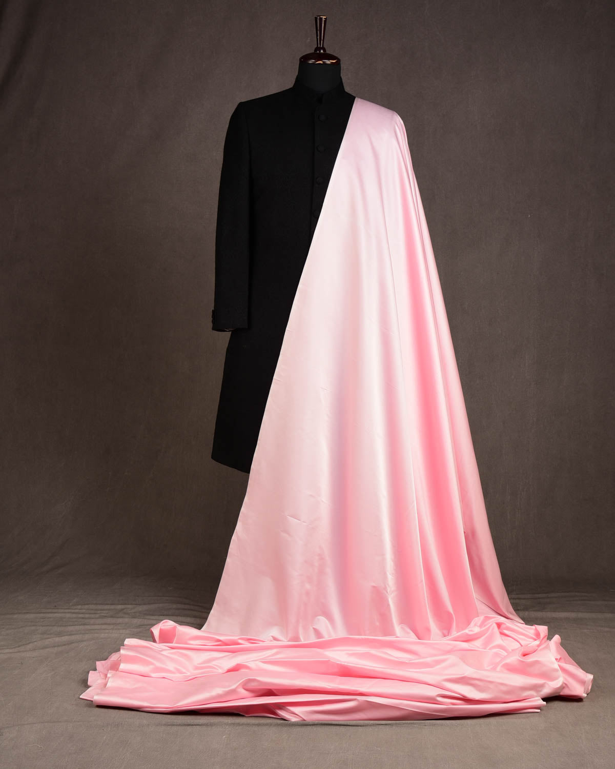 Misty Rose Pink Solid Satin Woven Viscose Silk Banarasi Fabric-HolyWeaves