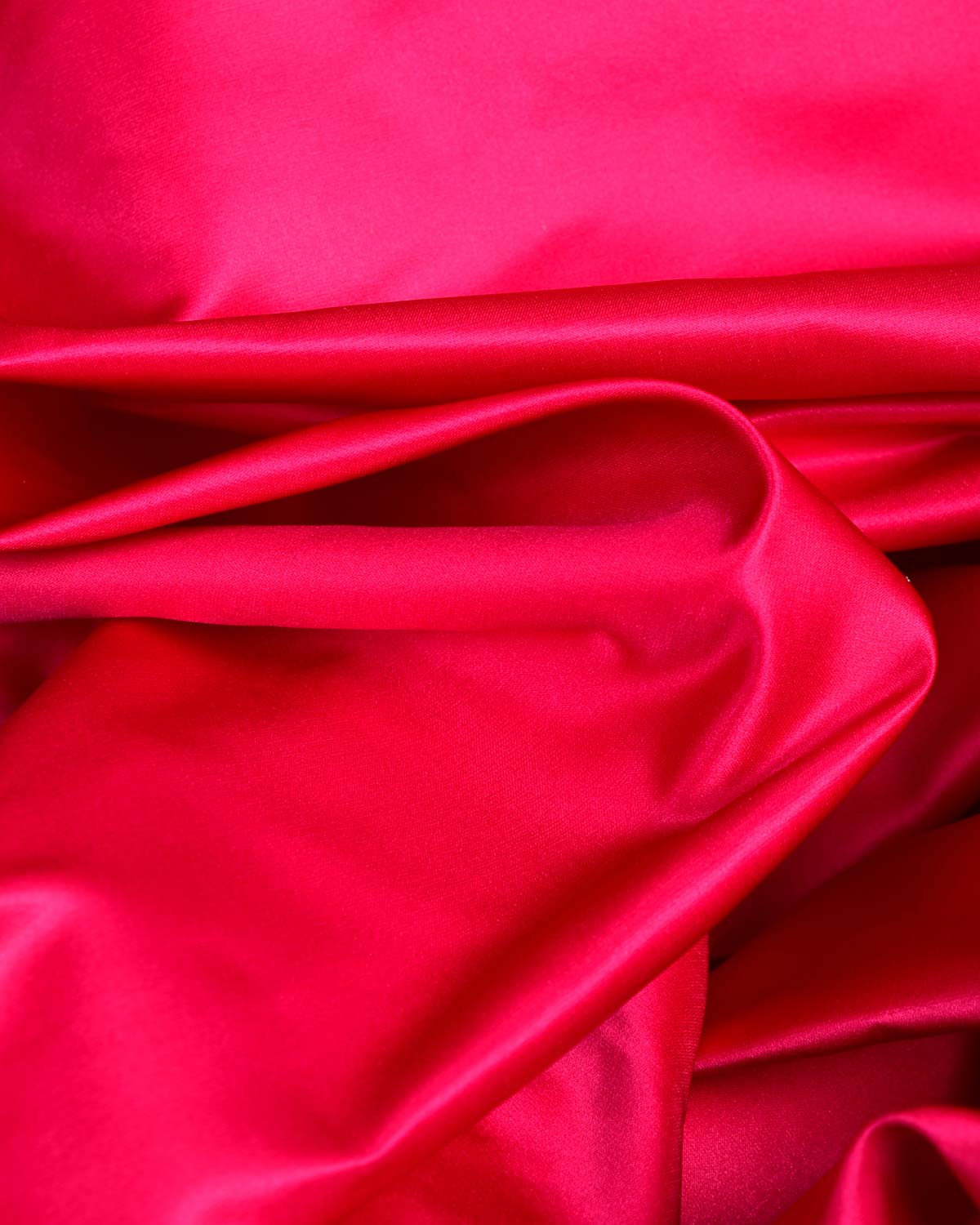 Fuchsia Pink Solid Satin Woven Viscose Silk Banarasi Fabric-HolyWeaves
