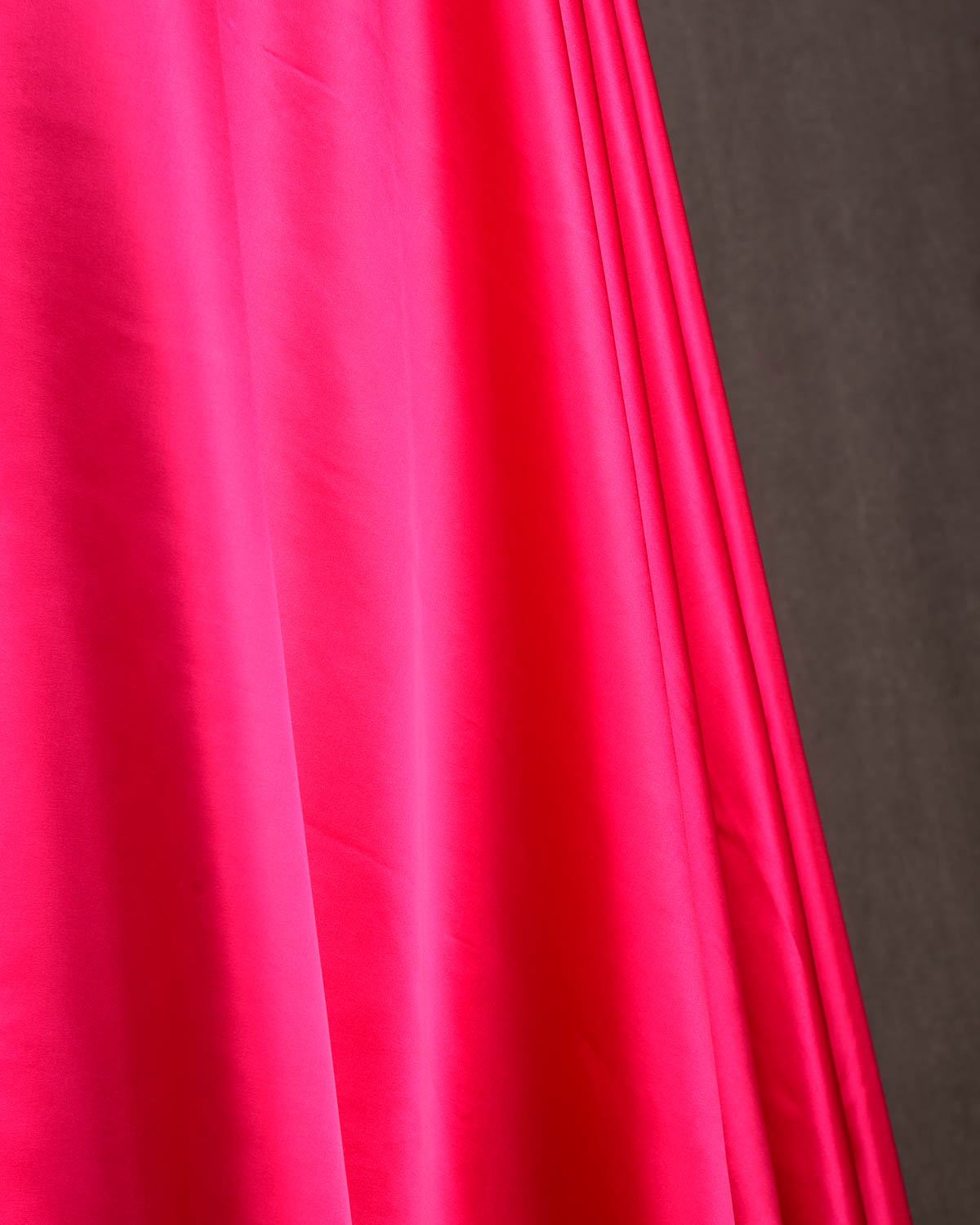 Fuchsia Pink Solid Satin Woven Viscose Silk Banarasi Fabric-HolyWeaves