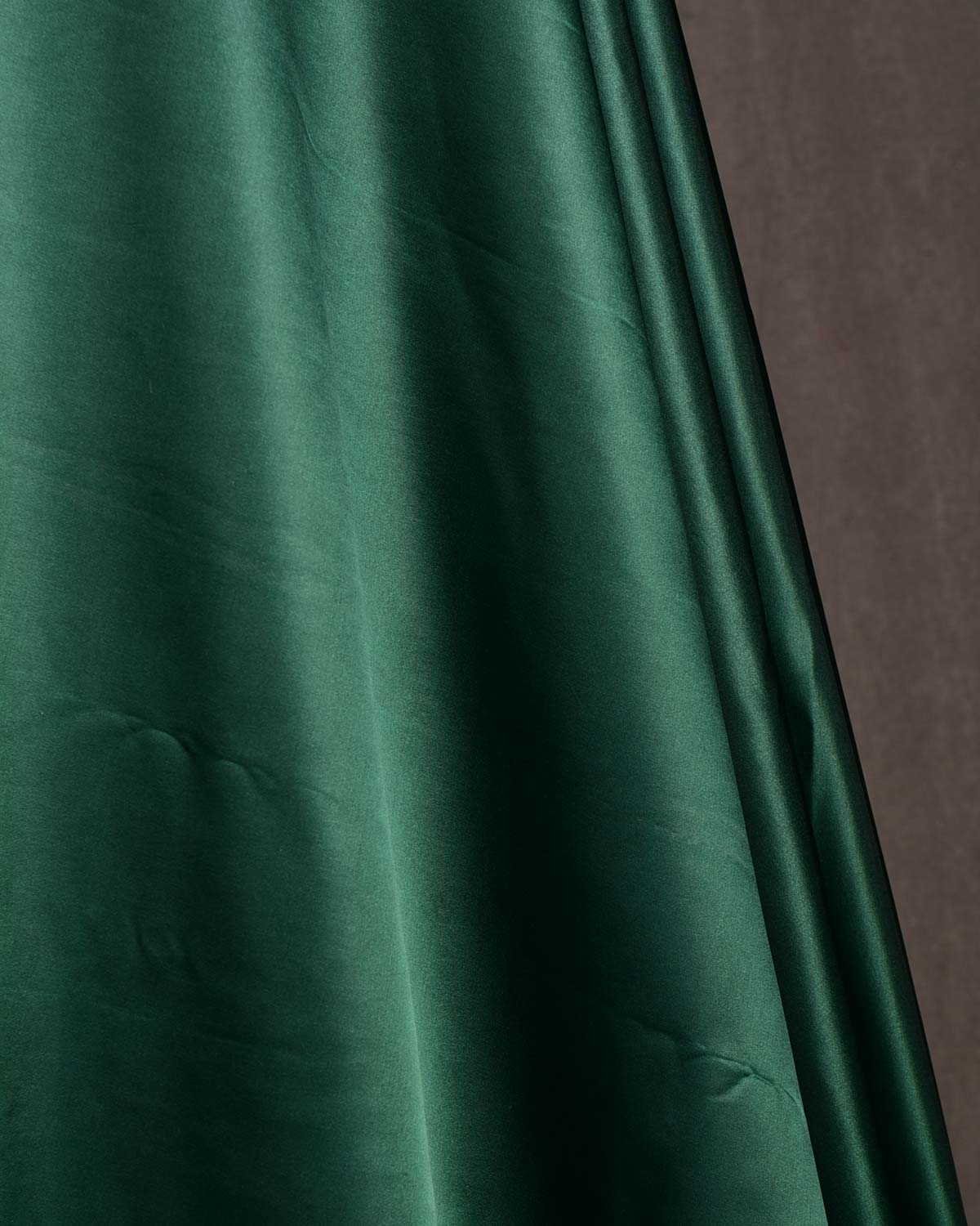 Midnight Green Solid Satin Woven Viscose Silk Banarasi Fabric-HolyWeaves