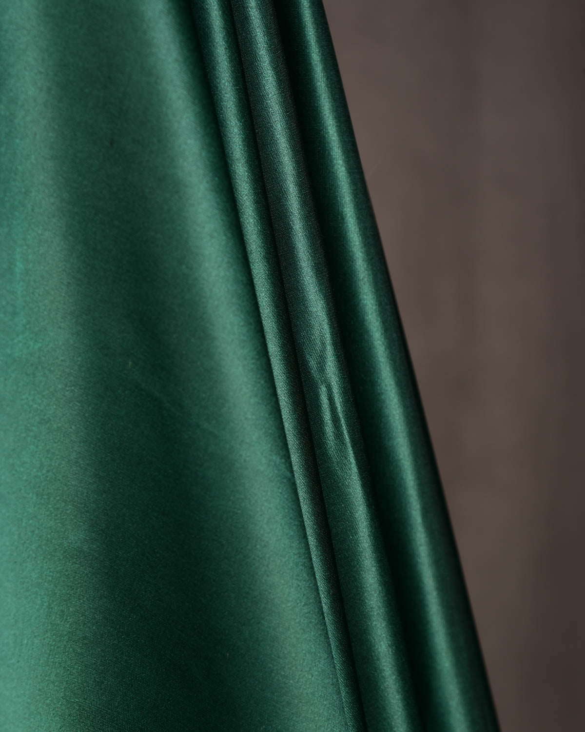 Midnight Green Solid Satin Woven Viscose Silk Banarasi Fabric-HolyWeaves