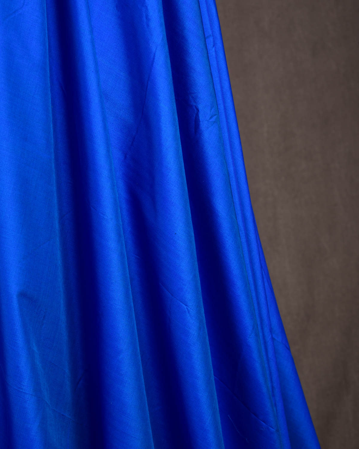 Royal Blue Solid Woven Spun Silk Banarasi Fabric-HolyWeaves