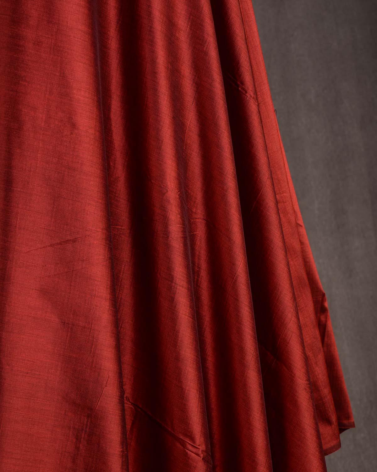 Rusty Maroon Solid Woven Spun Silk Banarasi Fabric