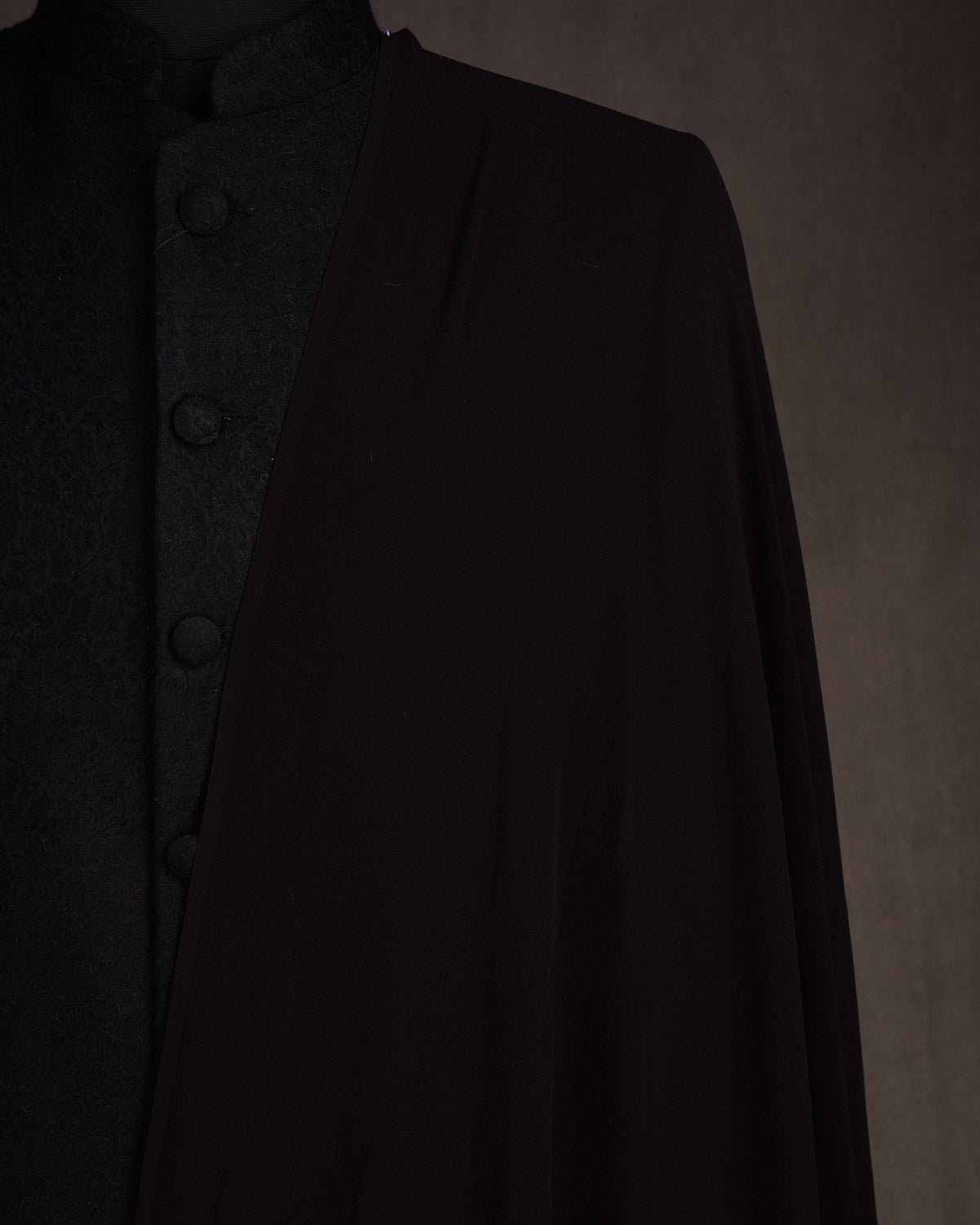 Black Woven Pure Georgette Fabric-HolyWeaves