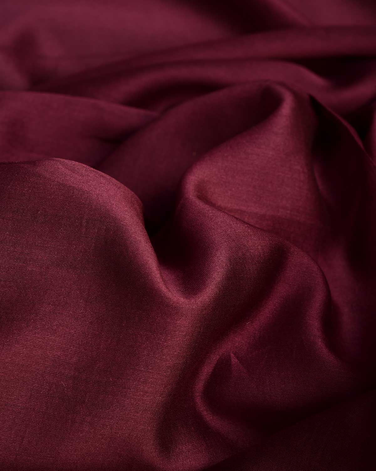 Maroon Banarasi Pure Cotton Silk Unisex Fabric