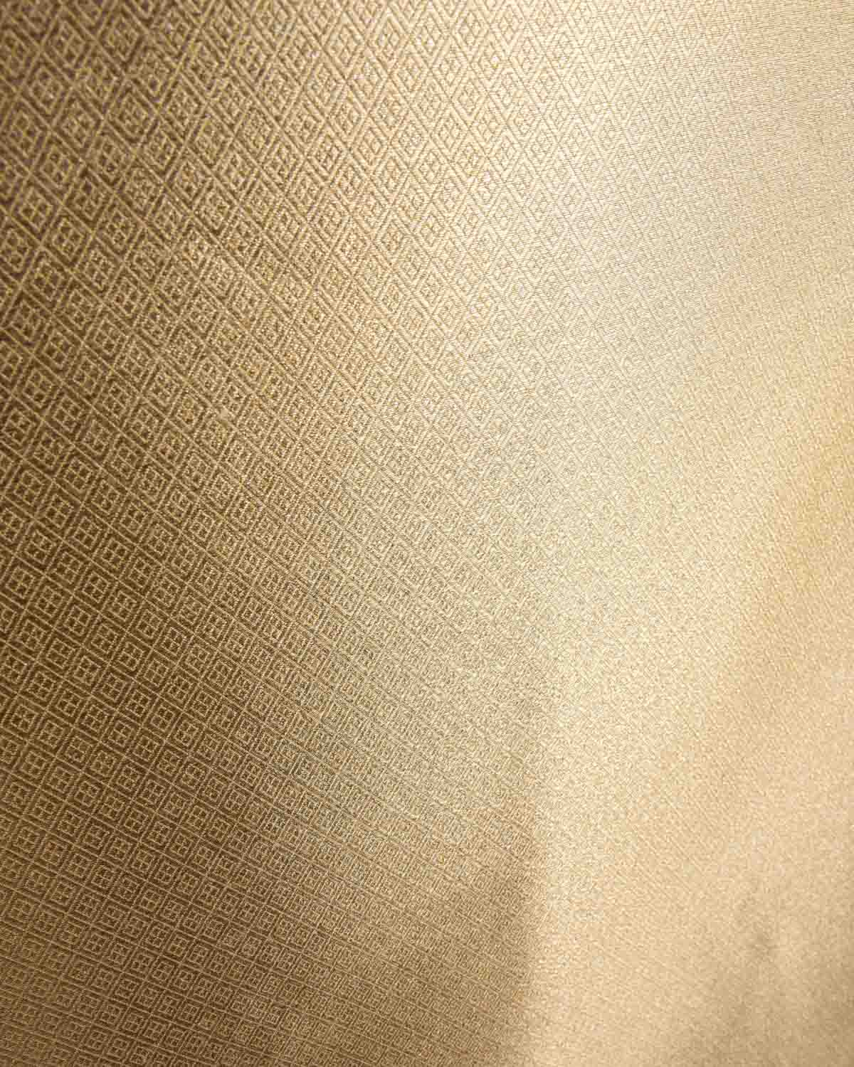 Gold Banarasi Cotton Choudani Gold Zari Brocade Handwoven Katan Silk Fabric-HolyWeaves