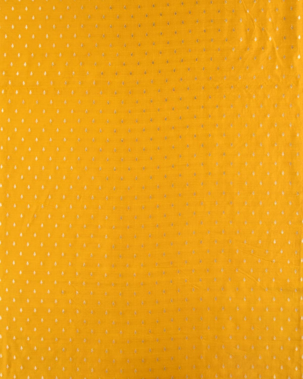 Yellow Banarasi Gold Zari Buti Cutwork Brocade Woven Spun Silk Unisex Fabric-HolyWeaves