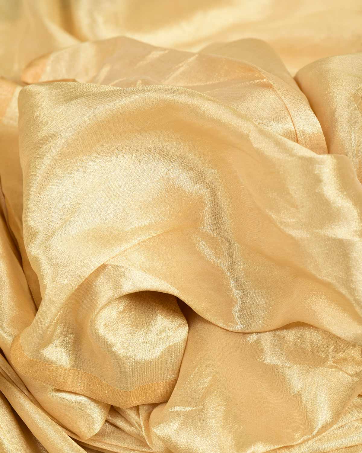 Gold Woven Tissue Banarasi Fabric-HolyWeaves