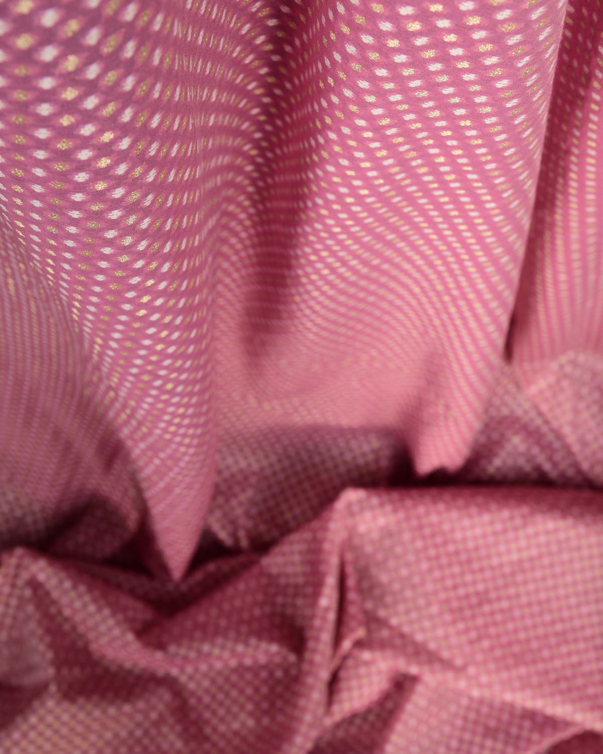 Garnet Gold Zari & White Resham Cutwork Brocade Woven Cotton Silk Banarasi Fabric-HolyWeaves