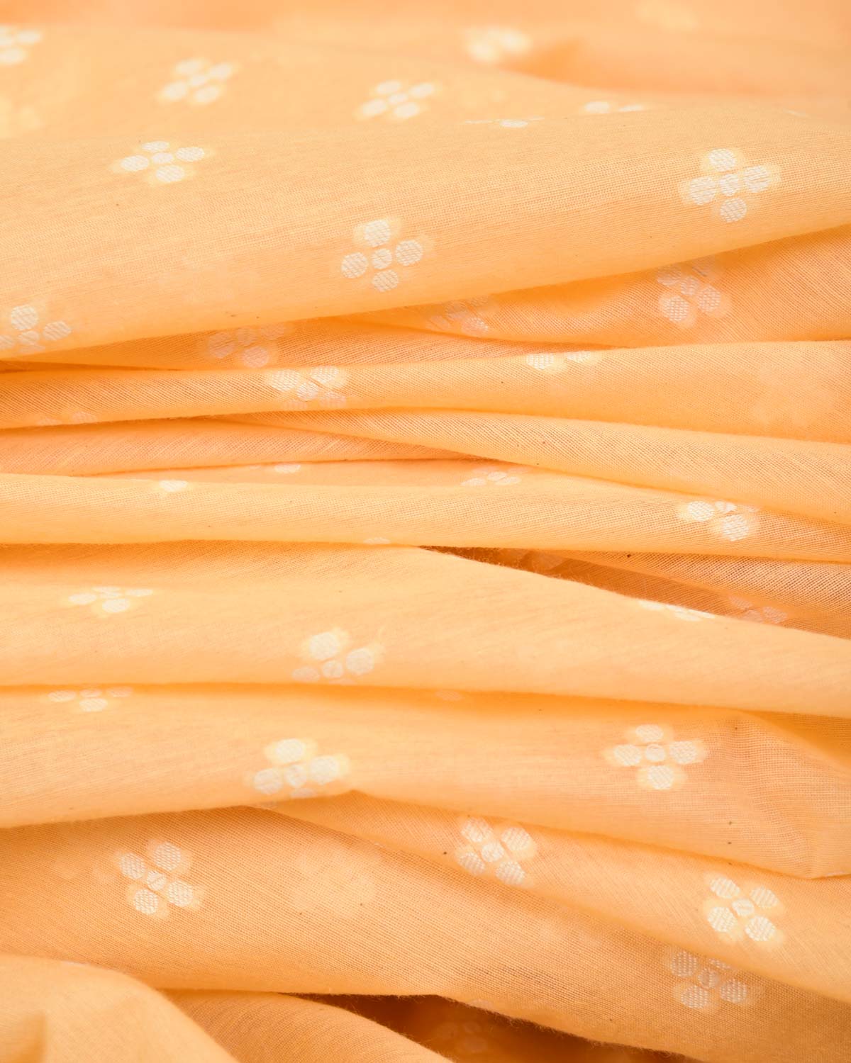 Mellow Yellow Resham Buti Cutwork Brocade Woven Cotton Silk Banarasi Fabric-HolyWeaves