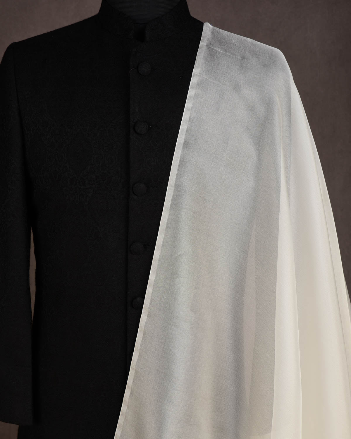 White Woven Kora Silk Banarasi Fabric-HolyWeaves