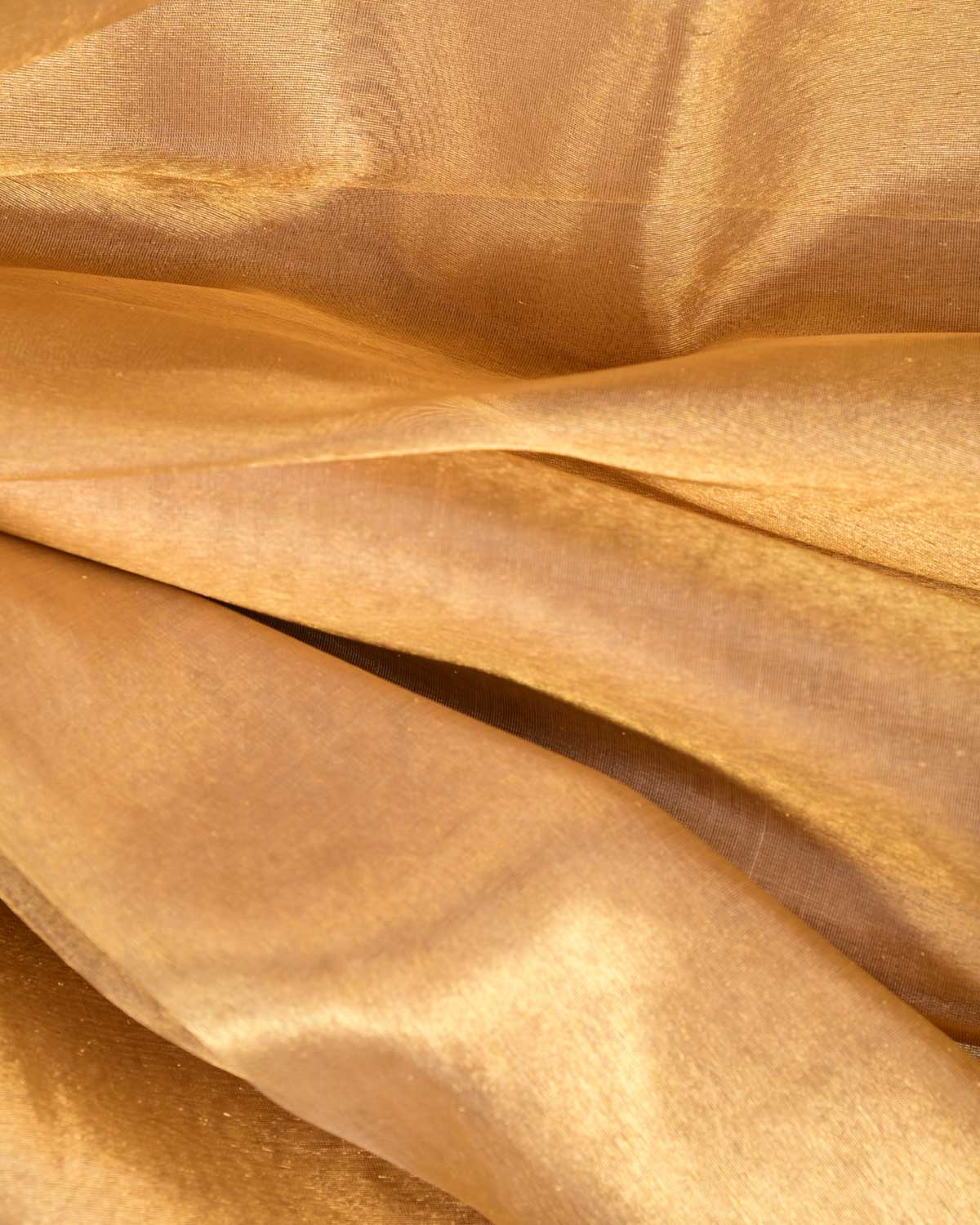Metallic Gold Woven Kora Tissue Fabric-HolyWeaves