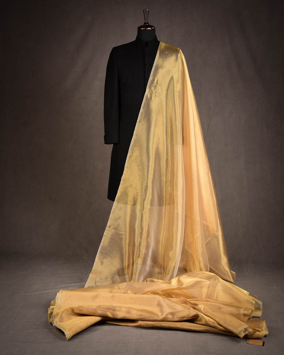 Metallic Gold Woven Kora Tissue Fabric-HolyWeaves