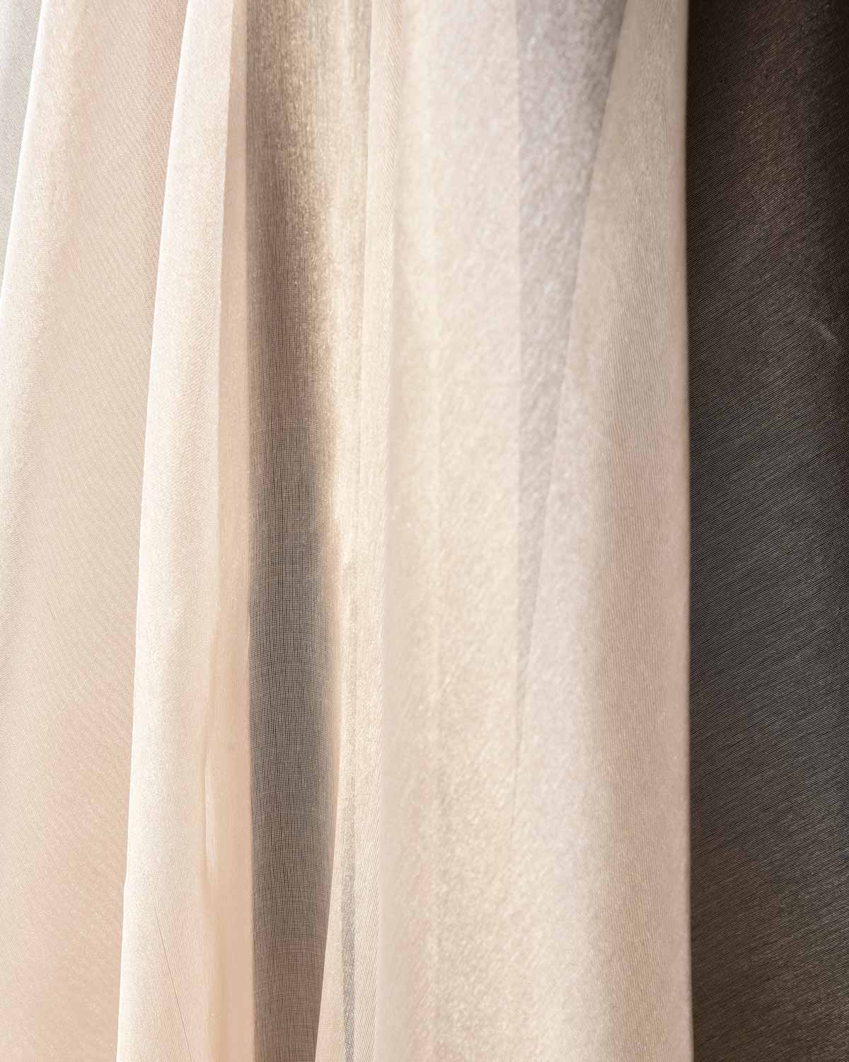 Metallic Silver Woven Kora Tissue Fabric-HolyWeaves