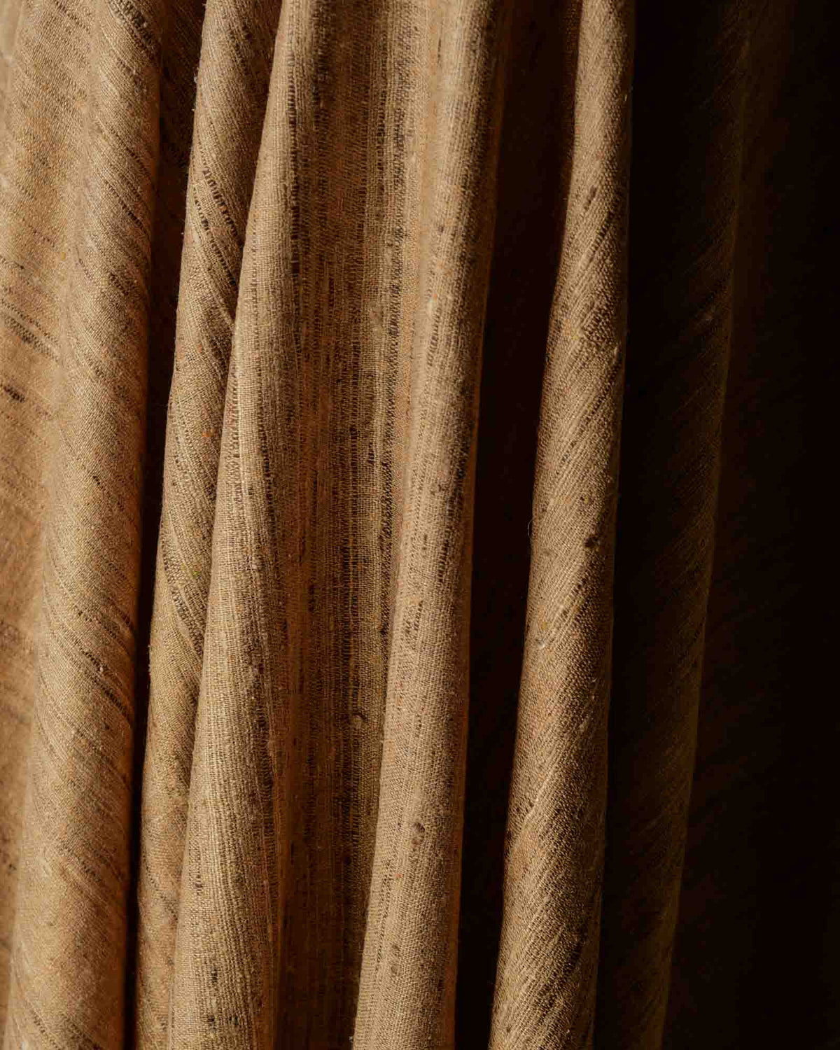 Beige Handwoven Katiya Tasar Silk Fabric-HolyWeaves
