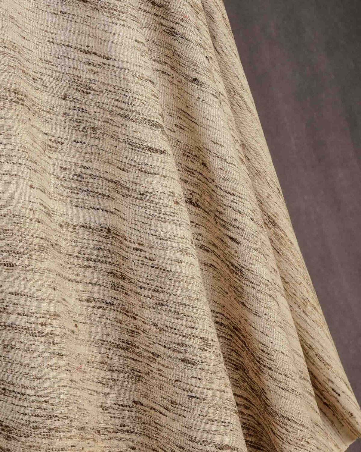 Beige Woven Katiya Cotton Khichha Fabric-HolyWeaves