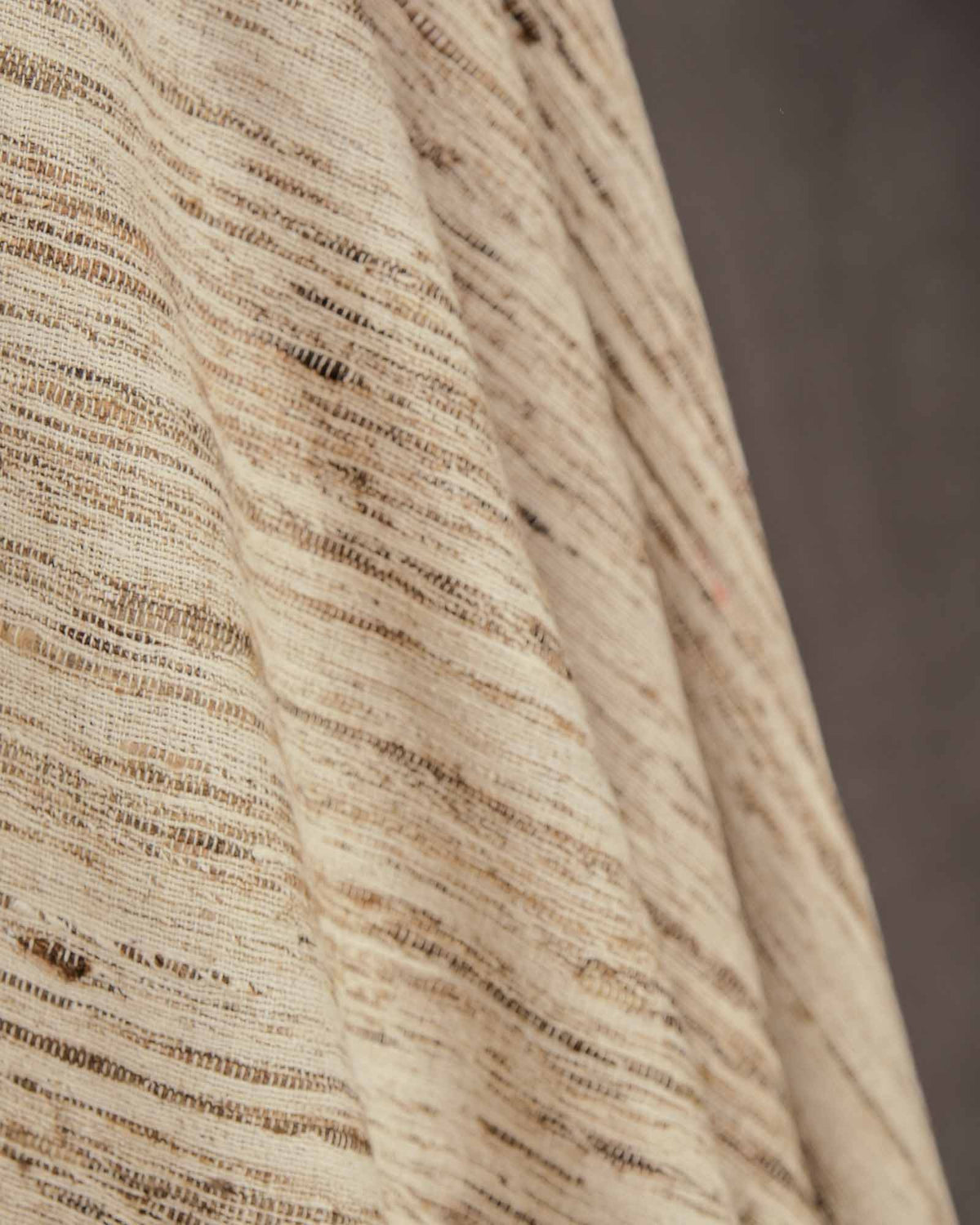 Beige Woven Katiya Cotton Khichha Fabric-HolyWeaves