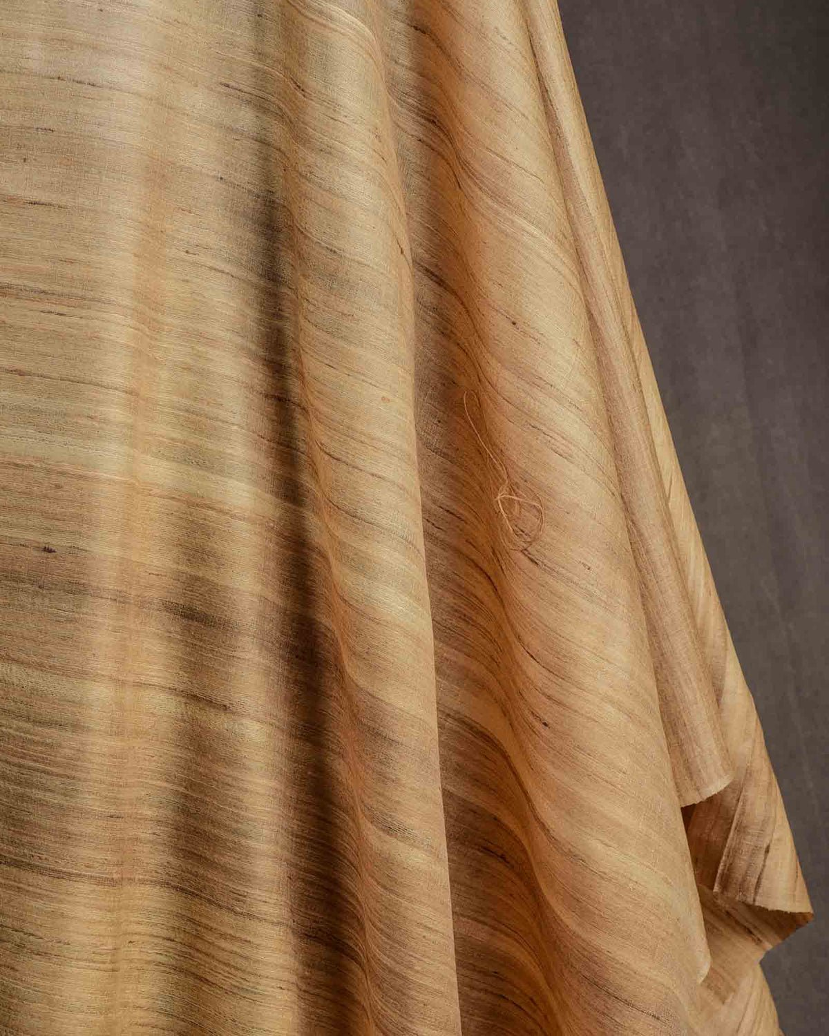 Beige Handwoven Khichha Tasar Silk Fabric-HolyWeaves