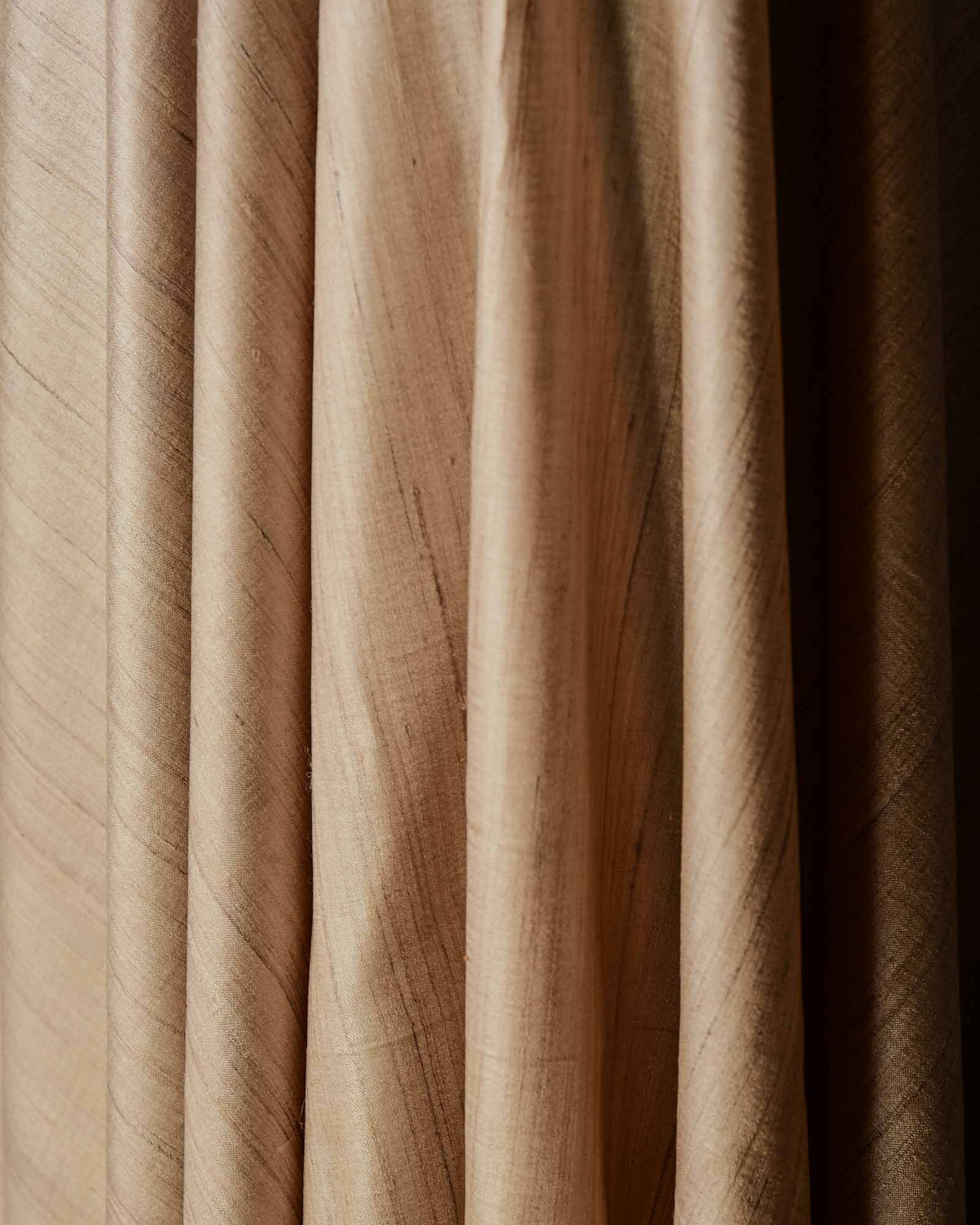 Beige Handwoven Desi Tasar Silk Fabric-HolyWeaves