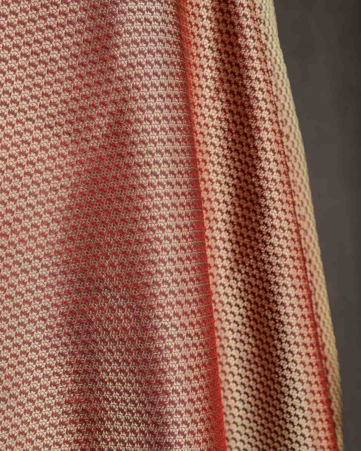 Maroon Gold Zari Brocade Handwoven Katan Silk Unisex Fabric-HolyWeaves