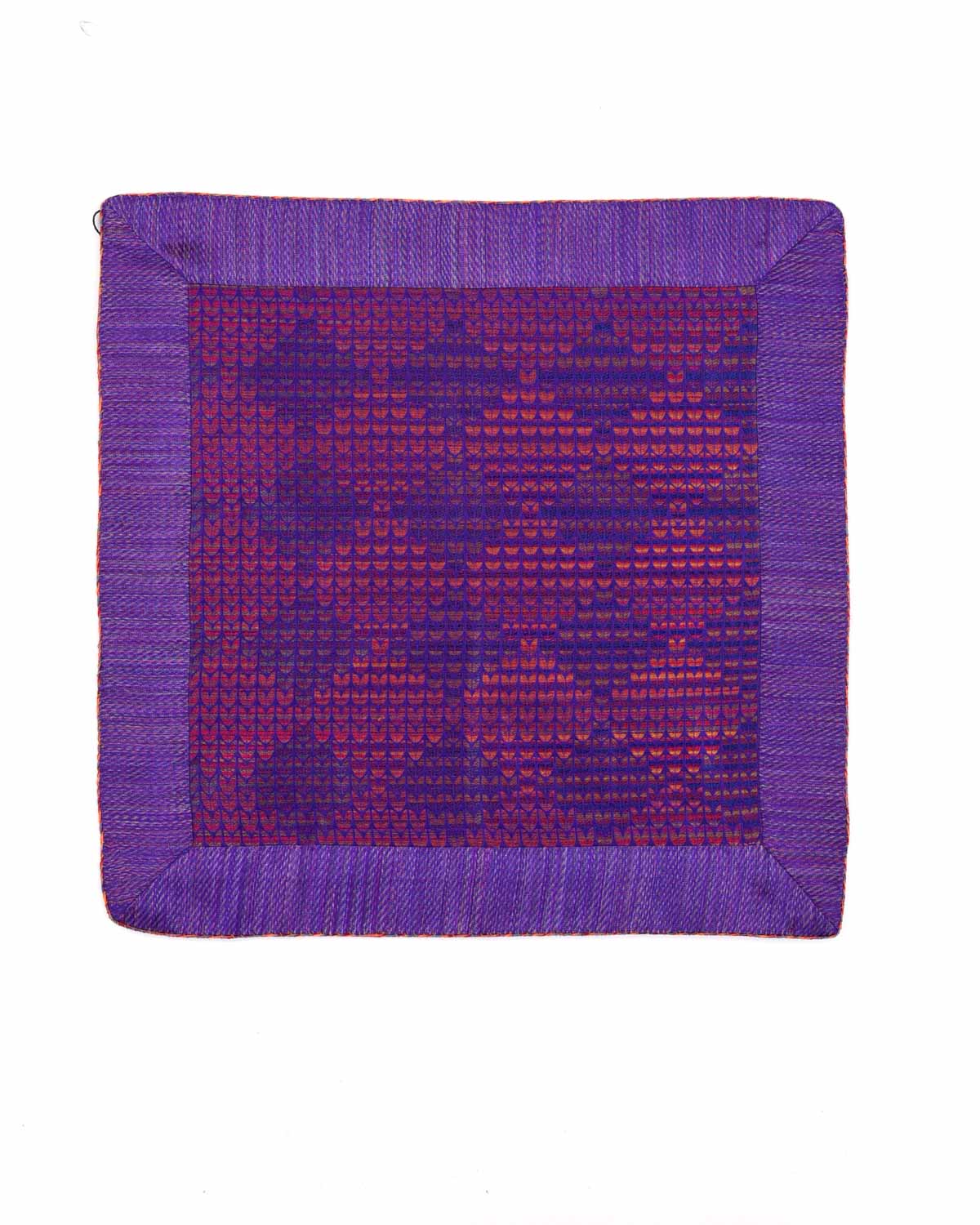 Rainbow Purple Multi-Color Variegated Herringbone Brocade Handwoven Silk Pocket Square for Men with Stitched Borders-HolyWeaves