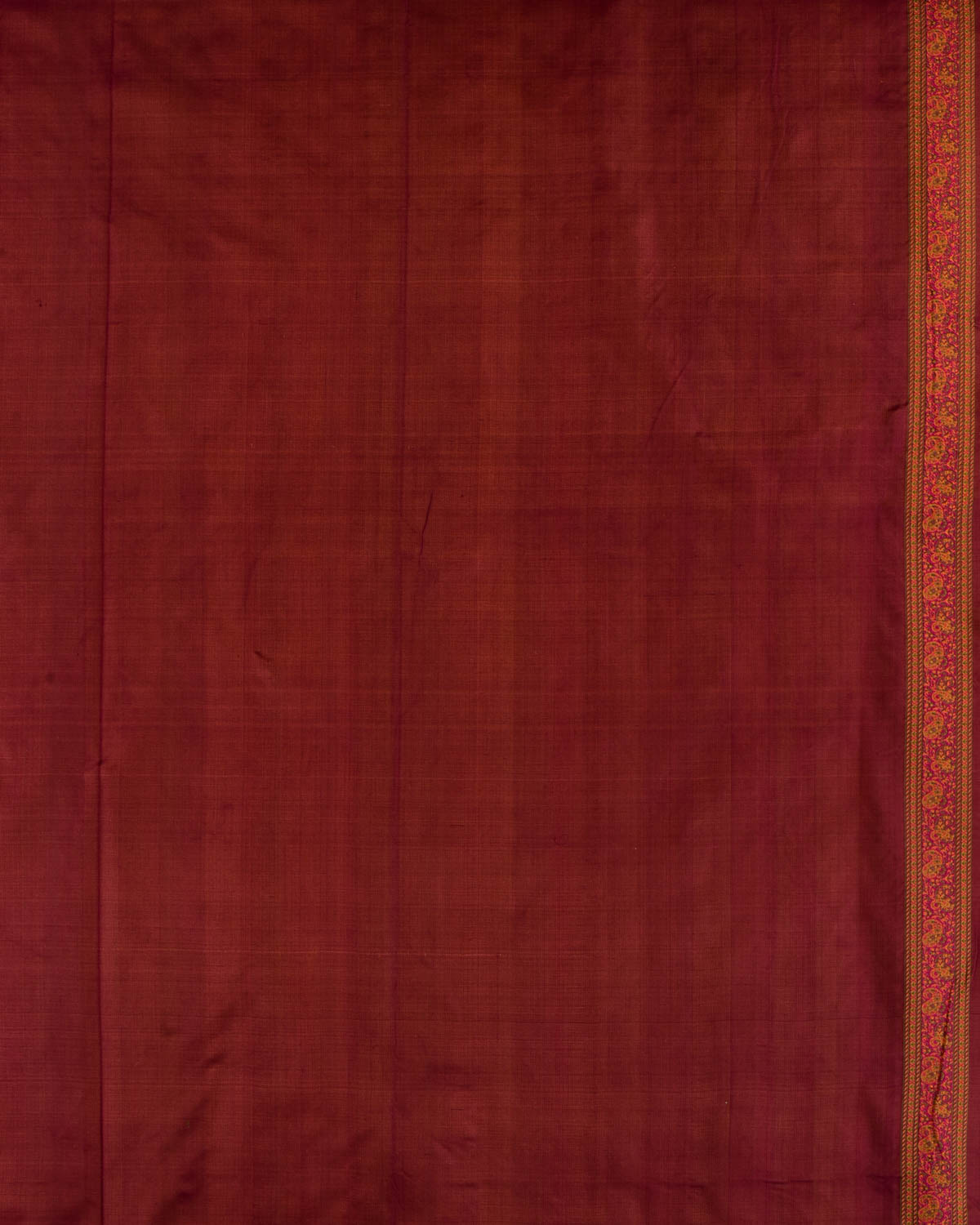Mahogany Banarasi Tehri Paisley Ektara Jamawar Handwoven Katan Silk Saree-HolyWeaves