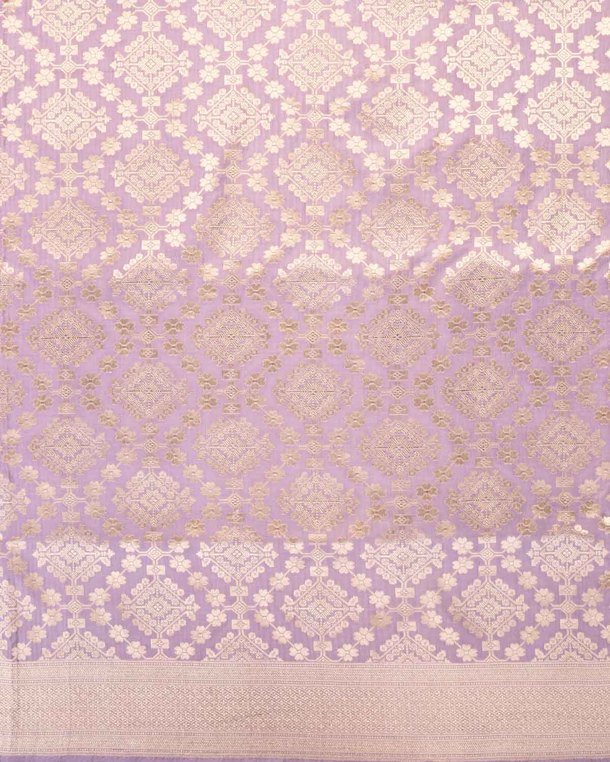 Mauve Banarasi Gold Zari Jaal Cutwork Brocade Handwoven Katan Silk Saree-HolyWeaves