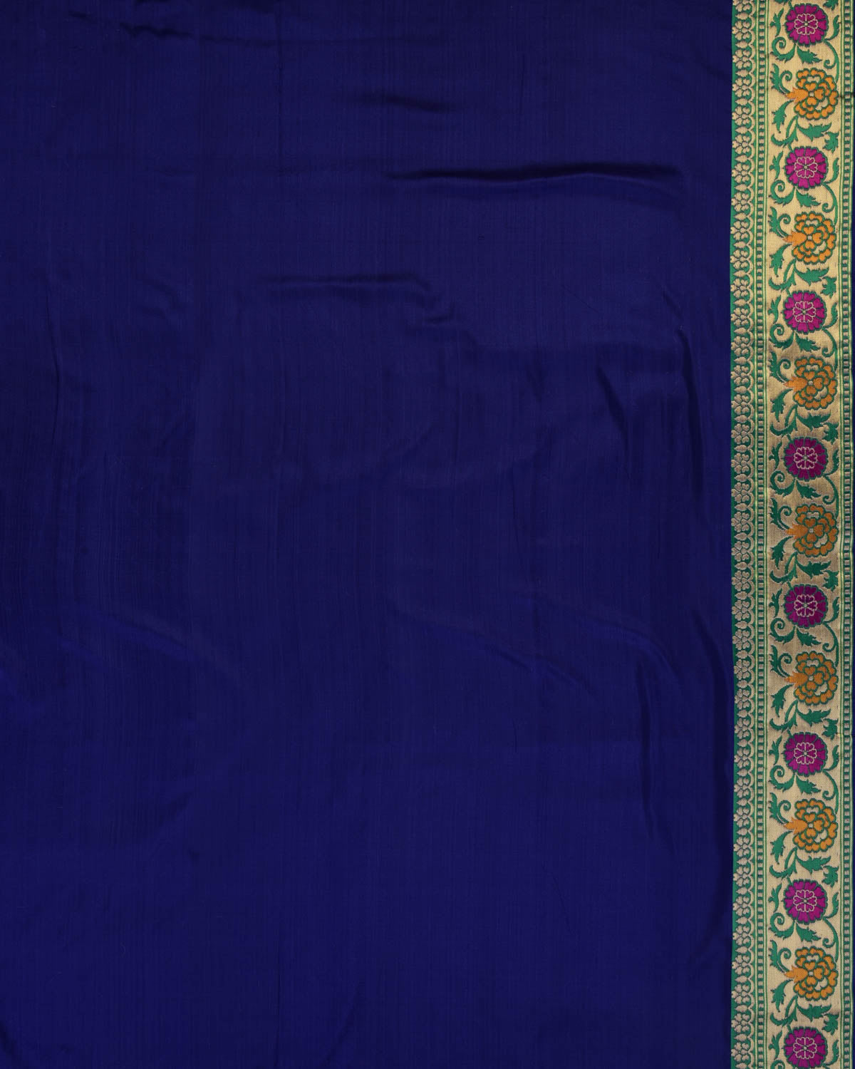 Navy Blue Banarasi Patola Cutwork Brocade Handwoven Katan Silk Saree-HolyWeaves
