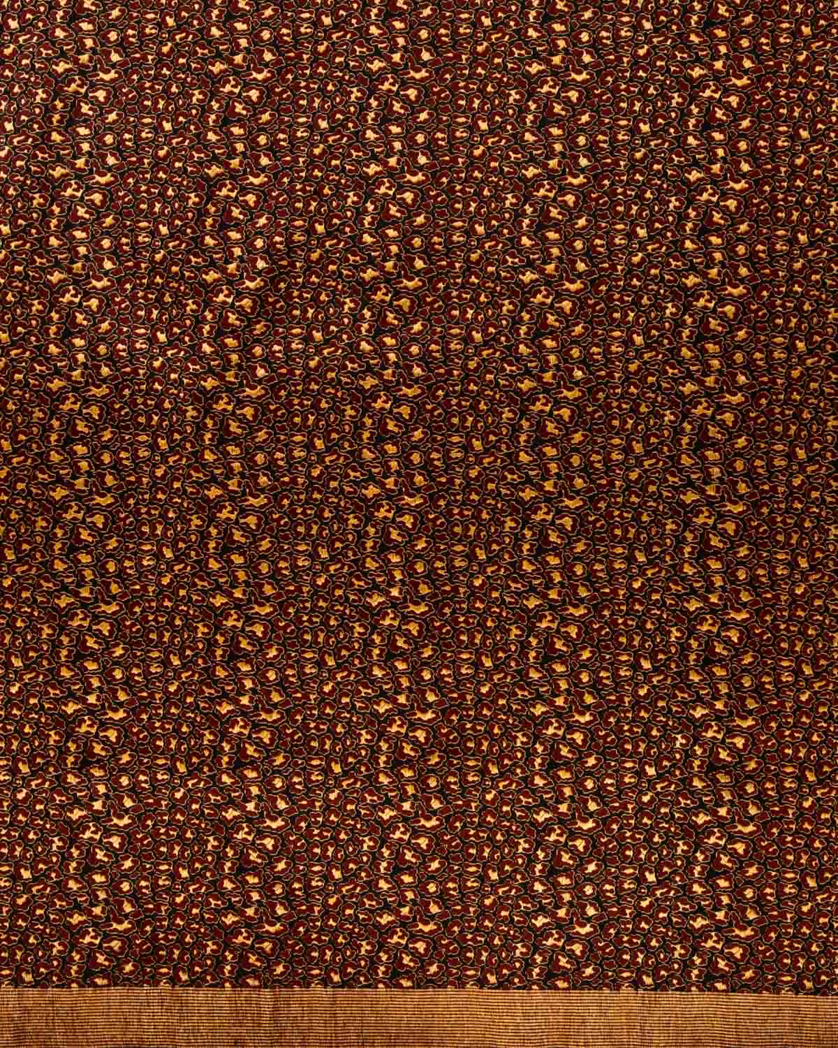 Black Banarasi Alfi Jaguar Resham Brocade Handwoven Katan Silk Saree - By HolyWeaves, Benares