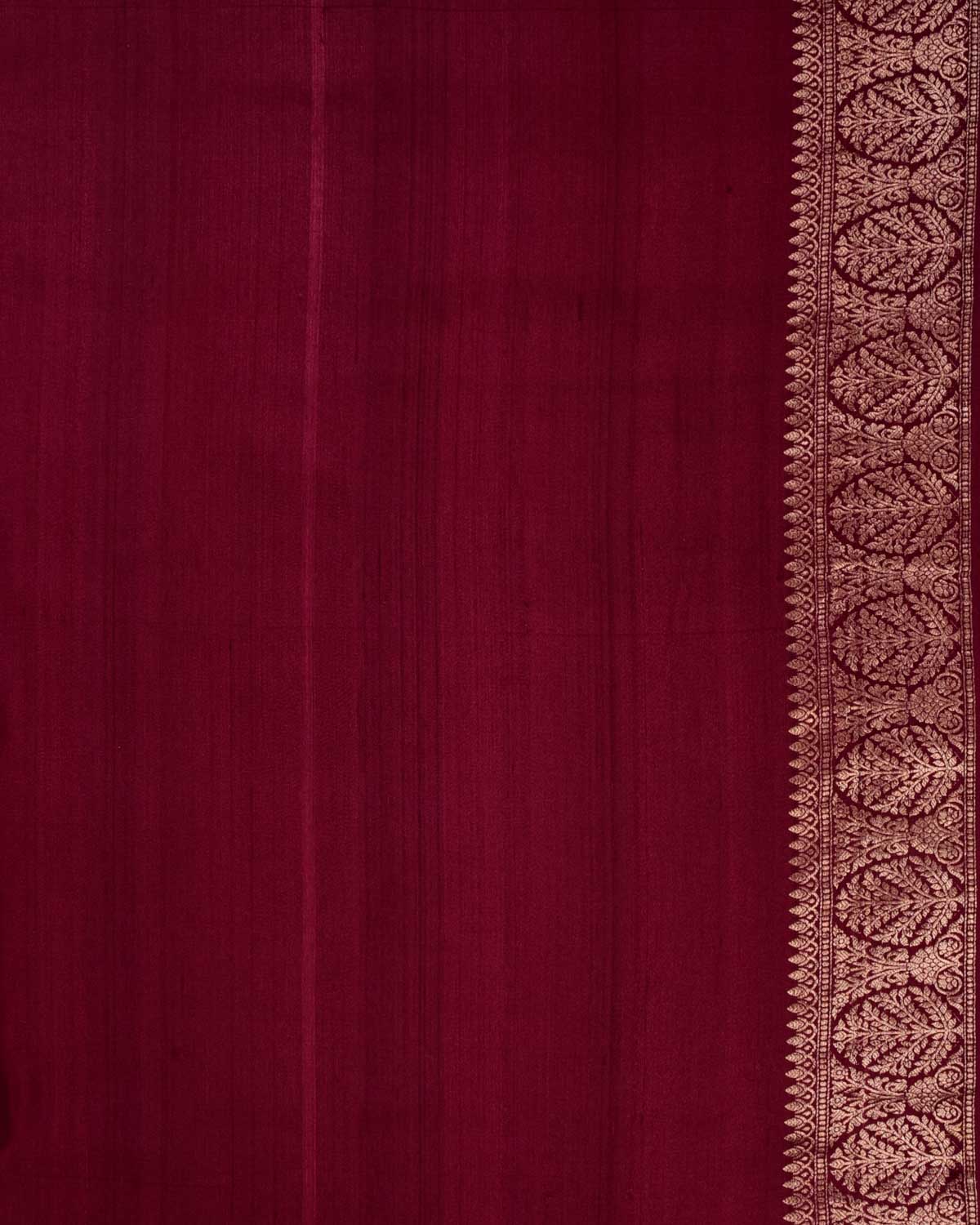 Mahogany Banarasi Gold & Silver Zari Paisley Alfi Buta Cutwork Brocade Handwoven Tasar Georgette Saree - By HolyWeaves, Benares